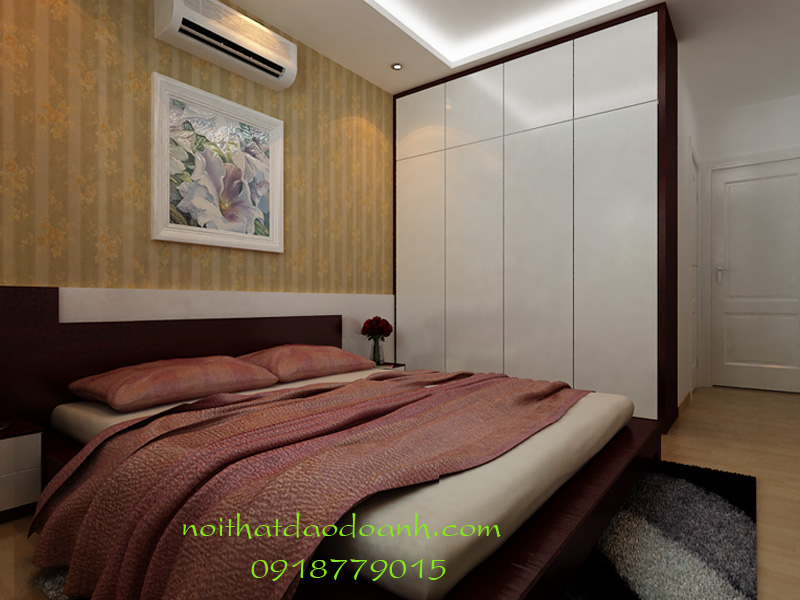 Giường ngủ gỗ Xoan Đào thiết kế theo phong cách hiện đại 