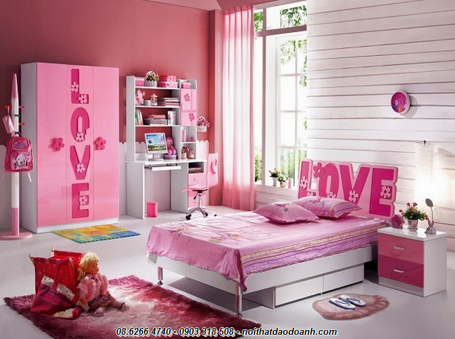 Phòng ngủ cho con gái luôn có màu sắc dịu dàng xinh tươi