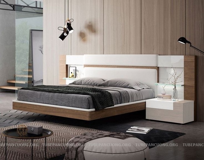 Giường mdf an cường -GNDD55 là kiểu giường rỗng chân, dễ vệ sinh