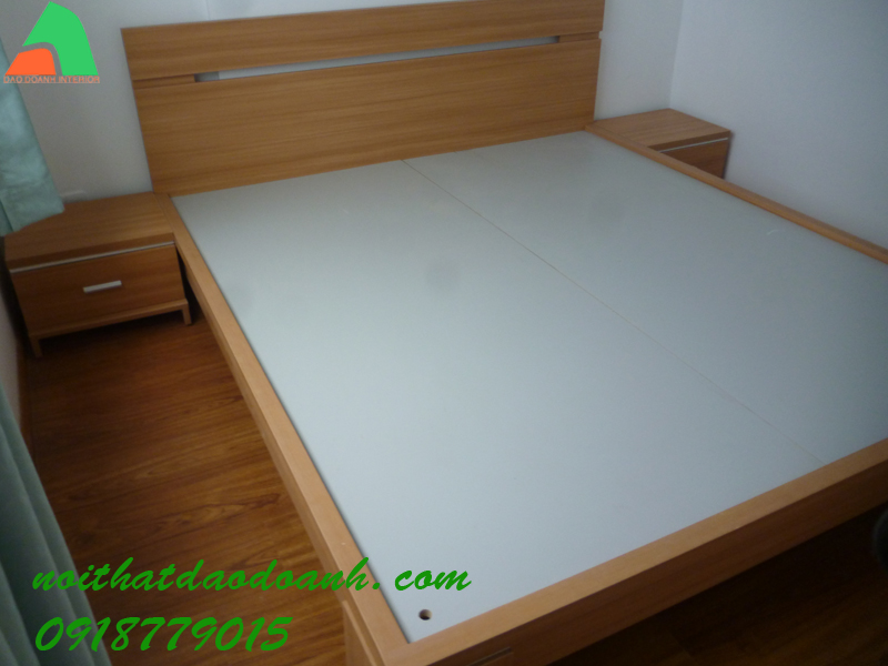 Bộ giường tủ MFC Mã Lai màu vân gỗ GNDD11