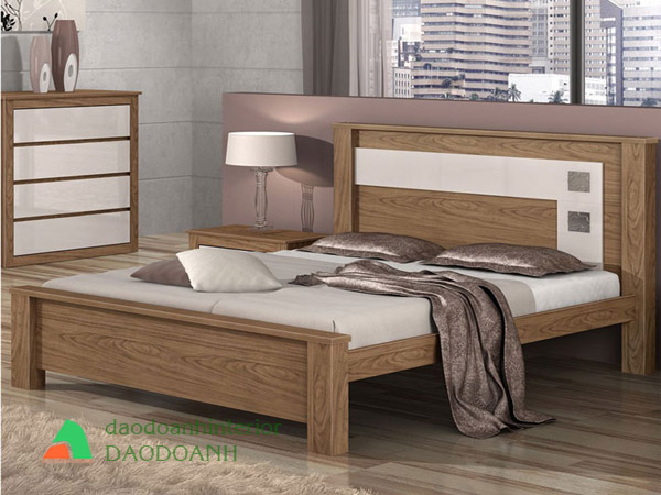 Giường ngủ gỗ tự nhiên Ash nâu GNTN10