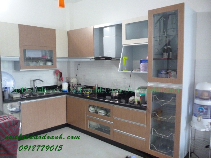 Tủ bếp MDF chống ẩm phủ Laminat nhấp khẩu TBDD1521
